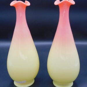 Pair of Mount Washington Peach Blow Vases