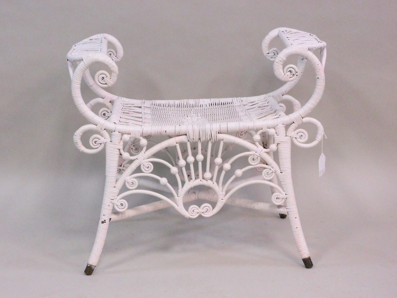 Victorian Wicker Turkish Bench by Unknown Artist