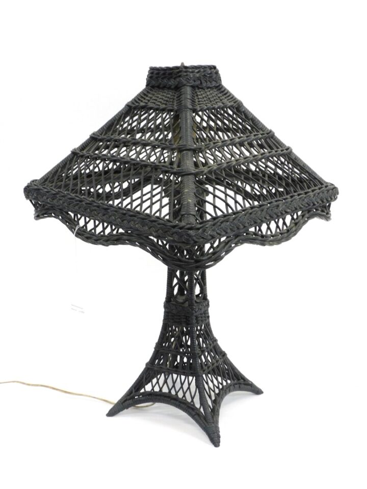 Antique Wicker Table Lamp