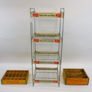 Vintage Coca-Cola Store Display Rack and Bottle Crates