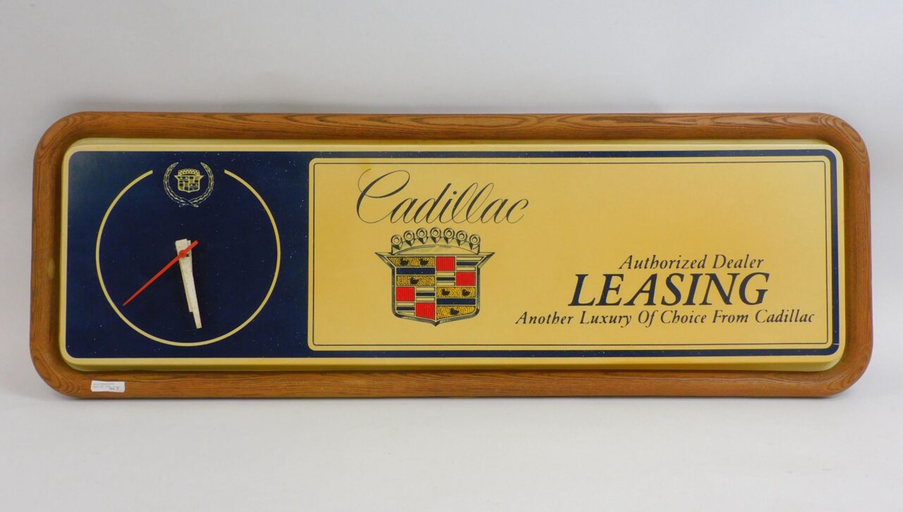 Vintage Illuminated Plastic Cadillac Advertising Clock