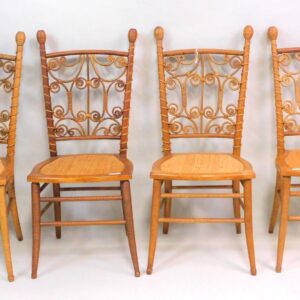 Victorian Wicker Dining Chairs by Unknown Artist