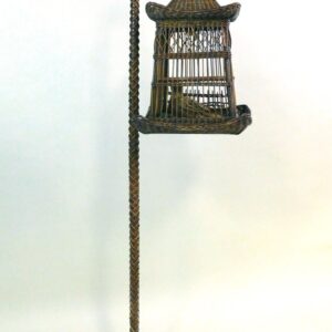 Victorian wicker birdcage and stand