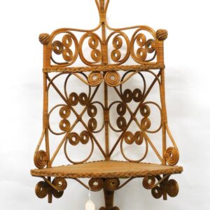 Victorian Wicker Hanging Corner Shelf by Mary Jean McLaughlin