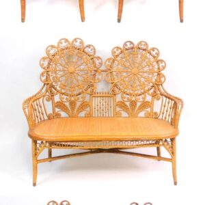 Victorian Wicker Parlor Set by Unknown Artist