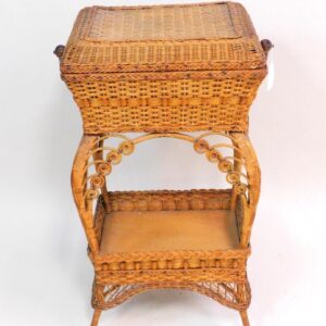 Heywood Brothers Wakefield Co. Victorian Wicker Sewing Basket