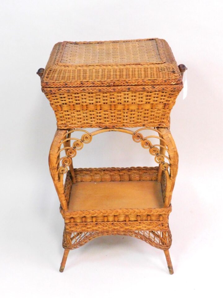 Heywood Brothers Wakefield Co. Victorian Wicker Sewing Basket