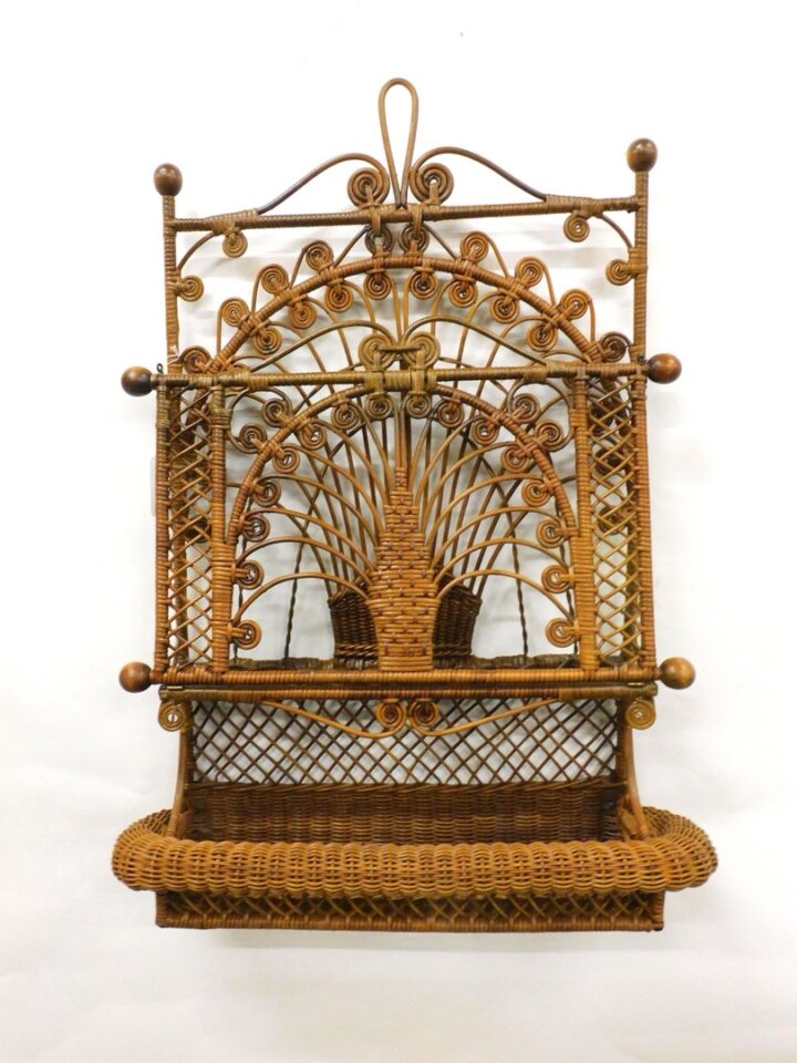 Victorian Wicker Hanging Magazine Rack by Mary Jean McLaughlin