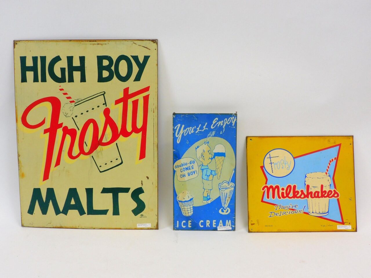 Vintage Metal Advertising Signs by Unknown Artist