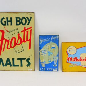 Vintage Metal Advertising Signs by Unknown Artist