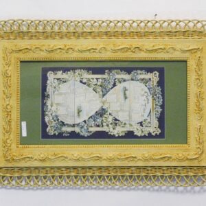 Victorian Wicker Frame with 1899 Sands of Time Calendar Lithograph by Unknown Artist