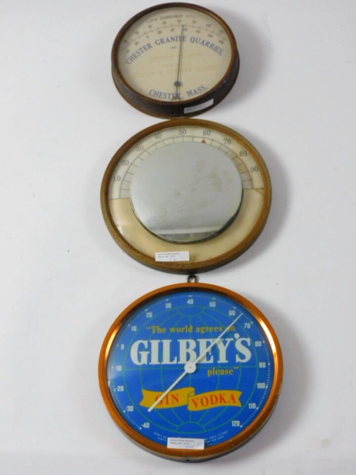 Vintage Advertising Thermometers by Gibley's and Standard