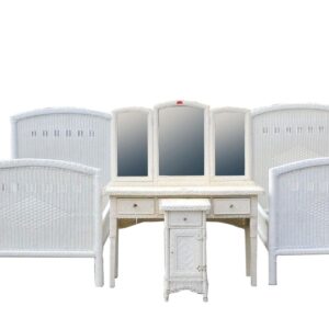 Art Deco Wicker Bedroom Set by Unknown Artist