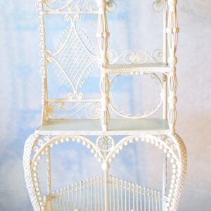 Victorian Wicker Etagere with Elaborate Bead and Curl Design