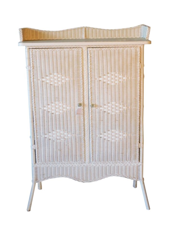 Art Deco Wicker Two-Door Cupboard