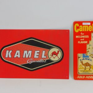 Vintage Camel Cigarette Advertising Items: Thermometer & Metal Sign