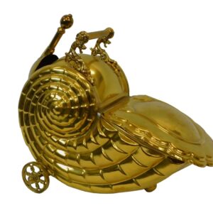 Late 19th-century Brass Shell Coal Scuttle by Unknown Artist