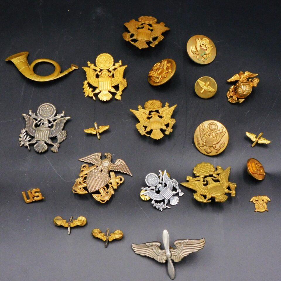 World War II Pilot Wings and Cap Badges