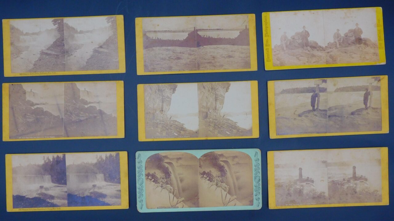 Bierstadt Brothers' Late 19th Century Niagara Falls Stereo View Cards.