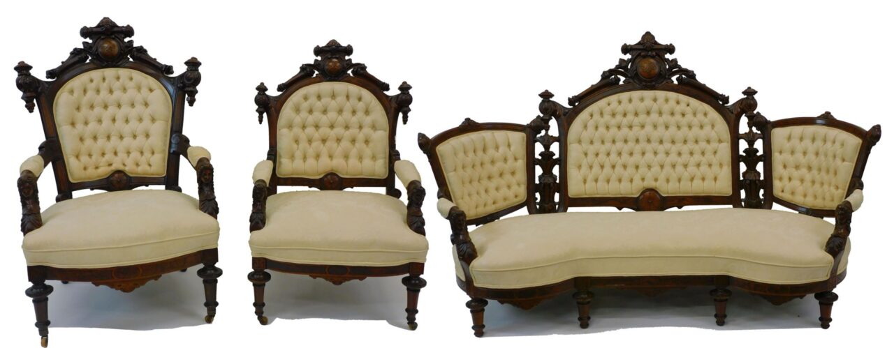 John Jelliff Walnut Parlor Set