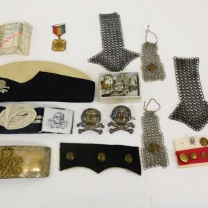 British Military Ornaments and Victorian Buckle from 17th Lancers Division