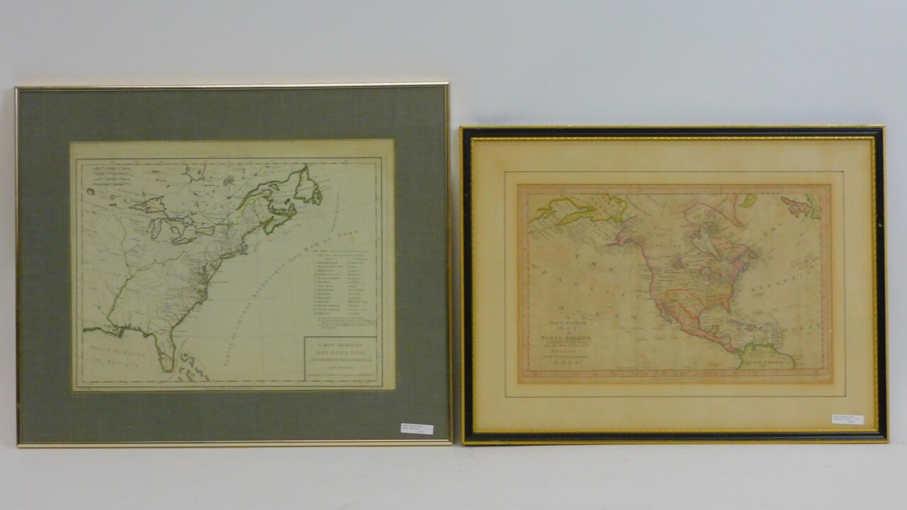 Auction Catalog: Two 18th Century North American Maps by C. Cook and French Carte Generale Des États-Unis.