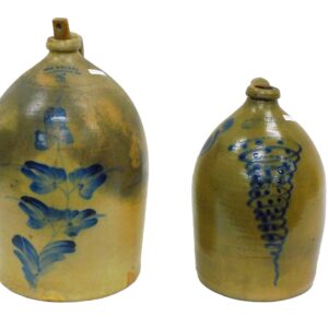 19th-century Stoneware Jugs by WE Welding and W.H. Farrar with Tornado Design.