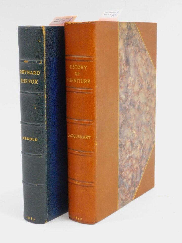 Joseph Wolf Reynard the Fox 1887 & Jacquemart History of Furniture 1878 Bayntun Bindings Auction Catalog Antique Books.