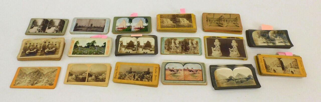 Collection of 181 Stereoptic Viewer Cards Depicting Worldwide and US Subjects