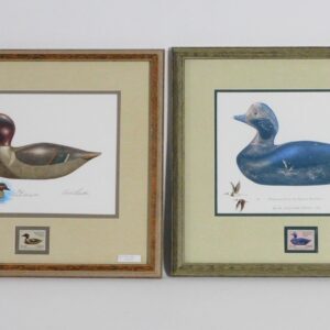 Joseph Lincoln Green-wing Teal Drake & Stephen Badlam Old Squaw Hen Decoy Duck Stamp Prints