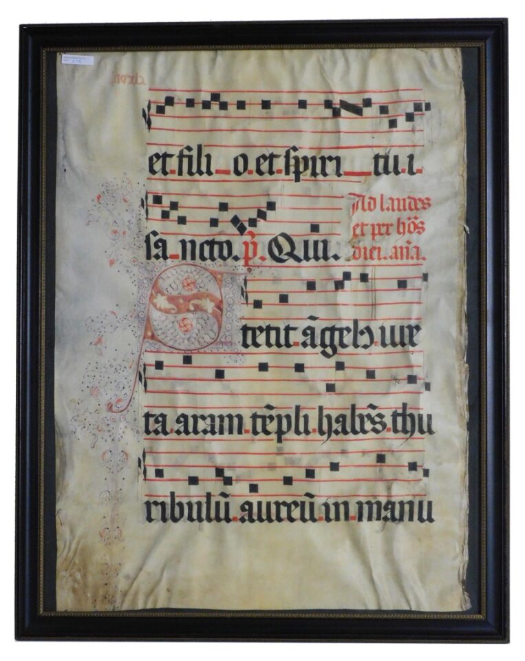 Large Illuminated Antiphonary Leaf