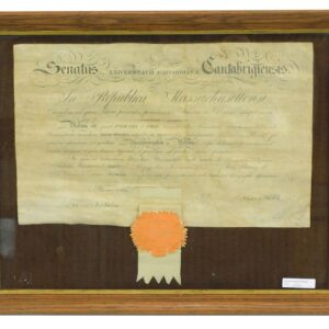 Thomas Wightman Engraved 1815 Harvard University Bachelor's Degree Diploma in Latin Parchment with Seal.