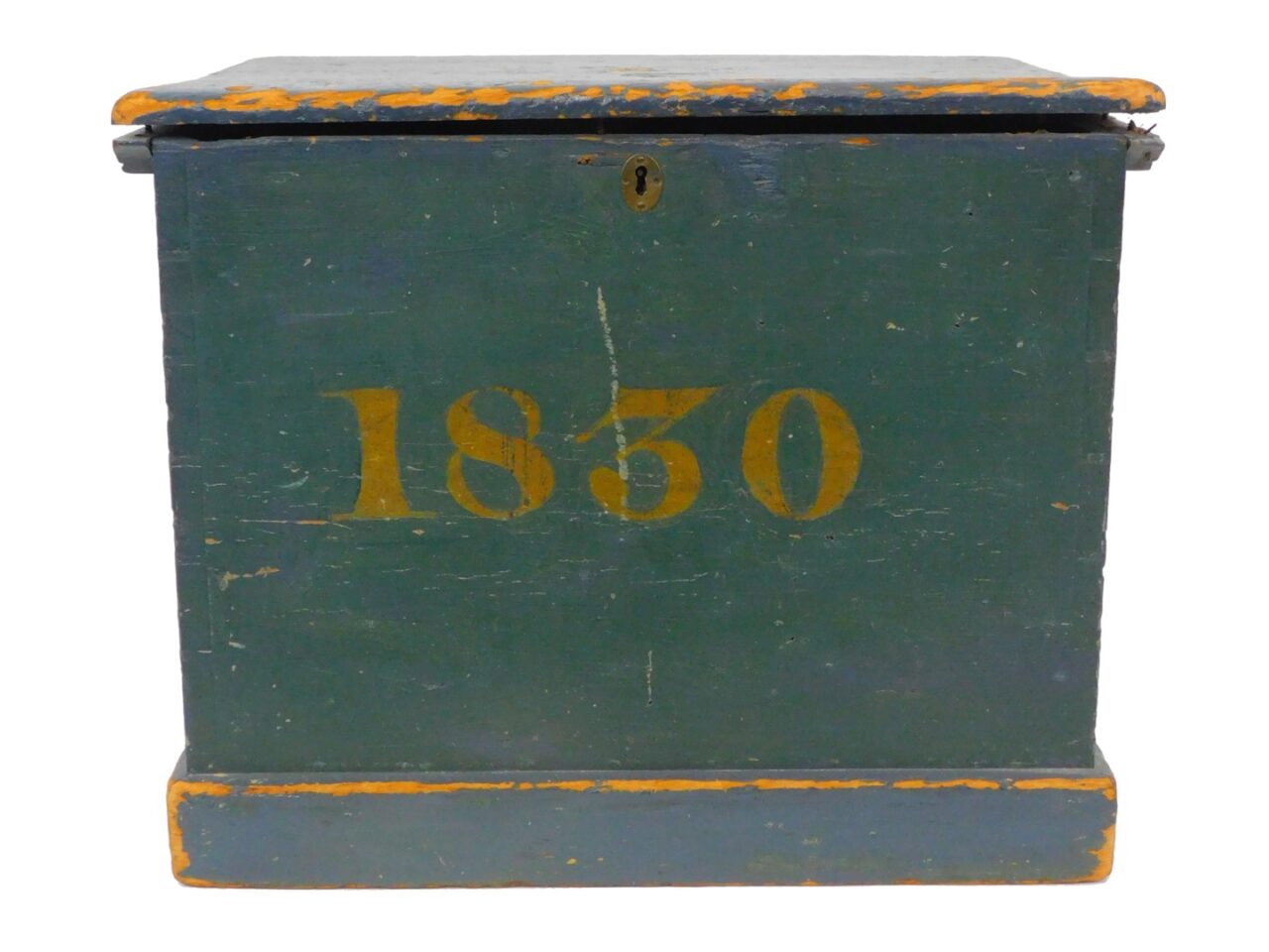 1830 New England Pine Lift-Top Storage Box by Unknown Artist