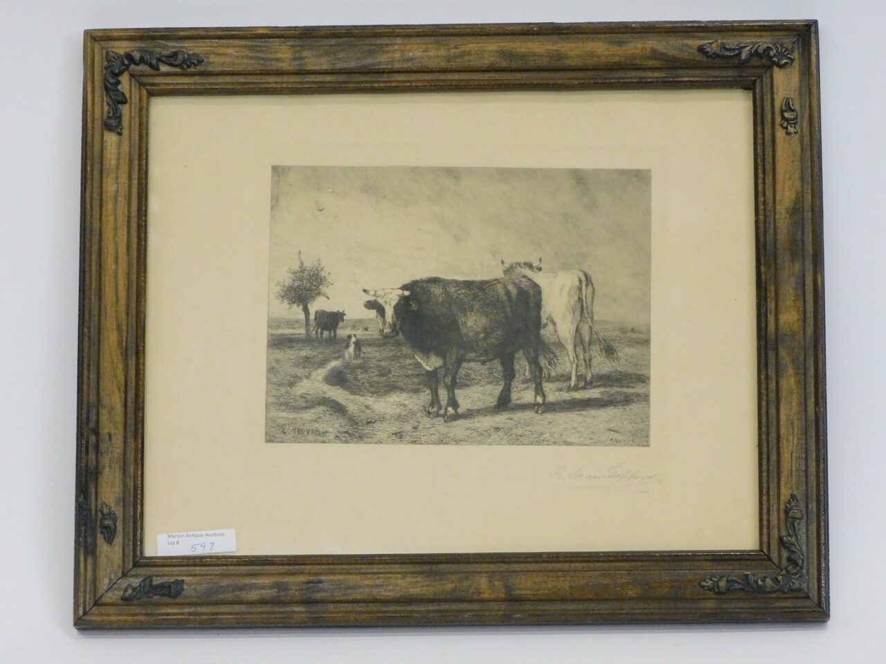 Robert Swain Gifford (1840-1905) Etching of Cows Grazing