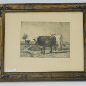 Robert Swain Gifford (1840-1905) Etching of Cows Grazing