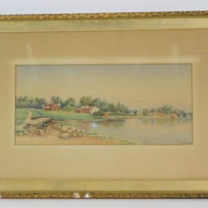 Edward R. Sisson Watercolor Seaside Village 1895 Auction Catalog Art New Bedford Massachusetts Instructor Swain School Design.