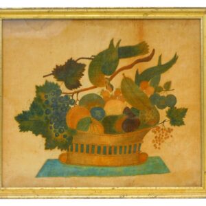 American Schoolgirl Theorem of Fruit Basket with Bird on Silk