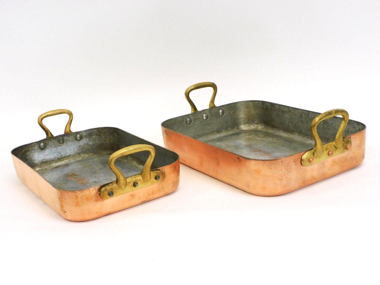 Vintage French Copper Roasting Pans by Williams Sonoma France and Made in France