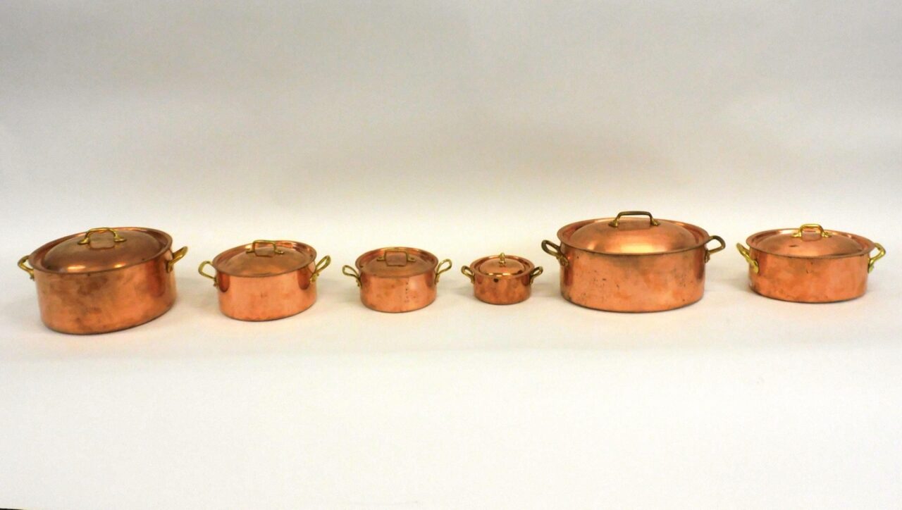 Vintage French Copper Cocottes and Dutch Ovens by Havard