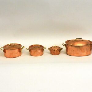 Vintage French Copper Cocottes and Dutch Ovens by Havard