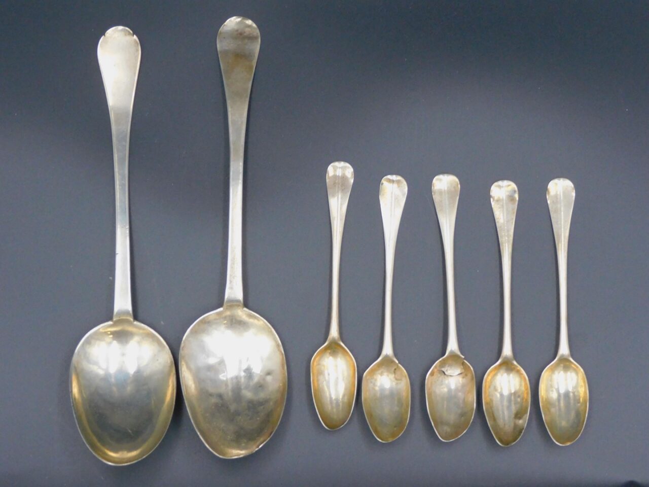 18th-Century American Coin Silver Spoons by Samuel Vernon and Thomas Arnold in Newport