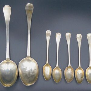 18th-Century American Coin Silver Spoons by Samuel Vernon and Thomas Arnold in Newport