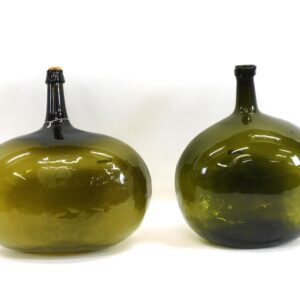 Pair of Large Demijohn Glass Bottles