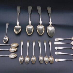 American Coin Silver Spoons by Various Makers. 18th and 19th Century. From the Brenton and Babcock Family Collection.