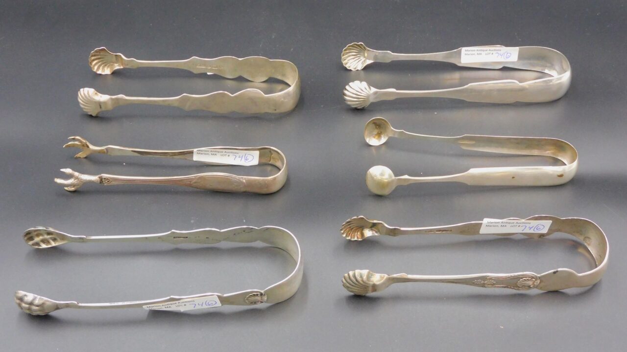 19th-century English and American Silver Tongs Collection