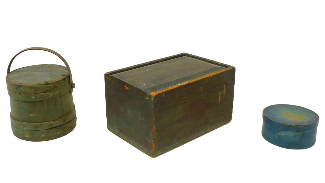 Three Wooden Storage Items by Unknown Artist