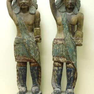 Pair of Folk Art Cigar Store Indians by Unknown Artist. Circa 1920.