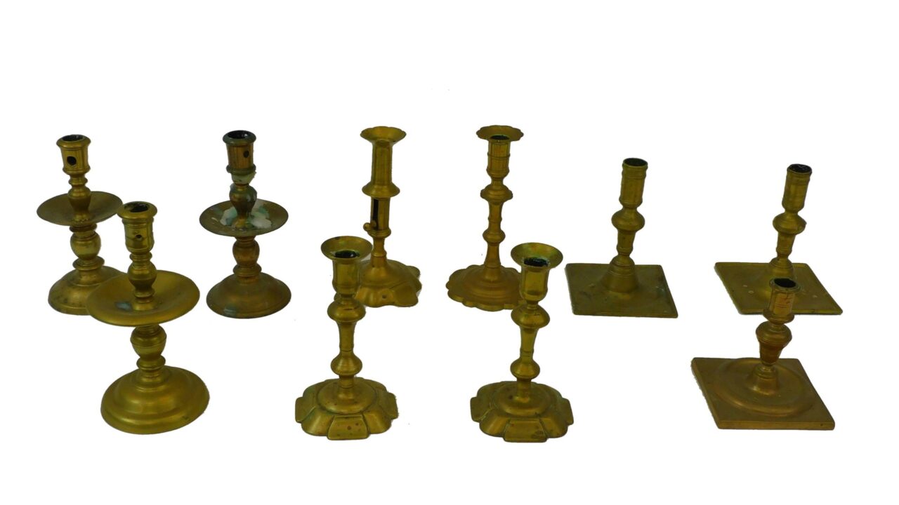 Collection of Brass Candlesticks from the 17th-19th Century by Various Artists