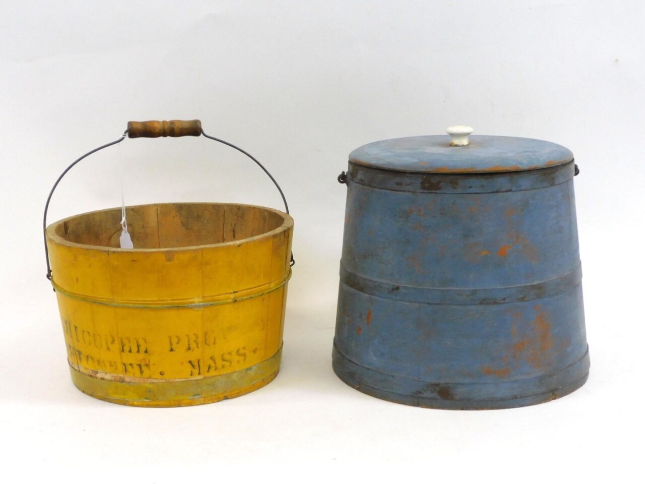 19th Century Swing Handle Buckets with Metal Bands