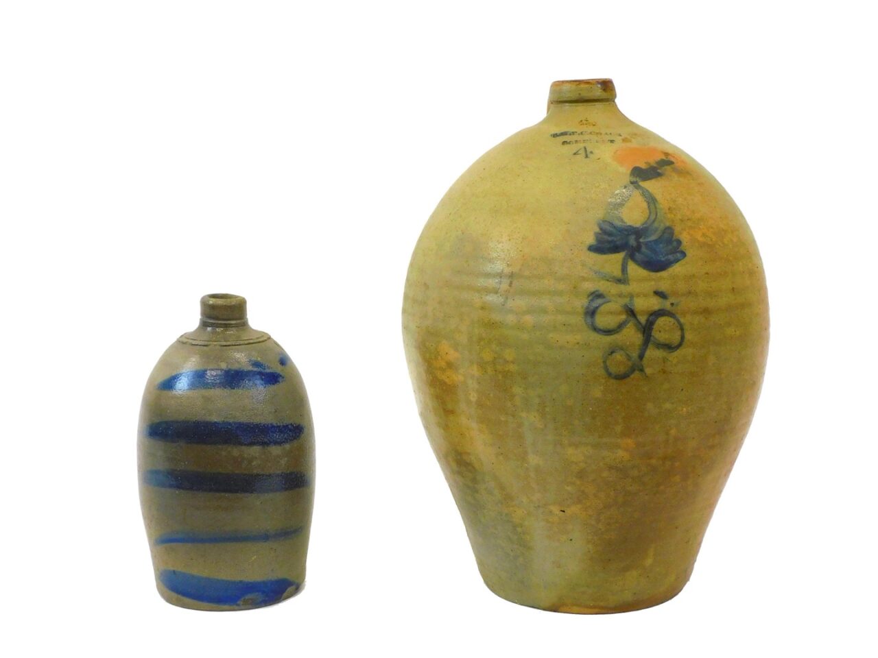 Pair of 19th-century Stoneware Jugs by L & BG Chace